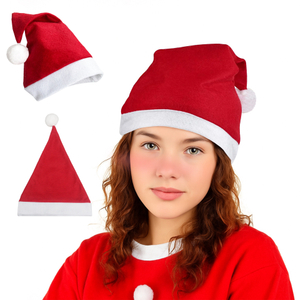 Custom Santa Hats Wholesale Personalized Logo Non‑Woven Christmas Santa Hat for Party Decoration