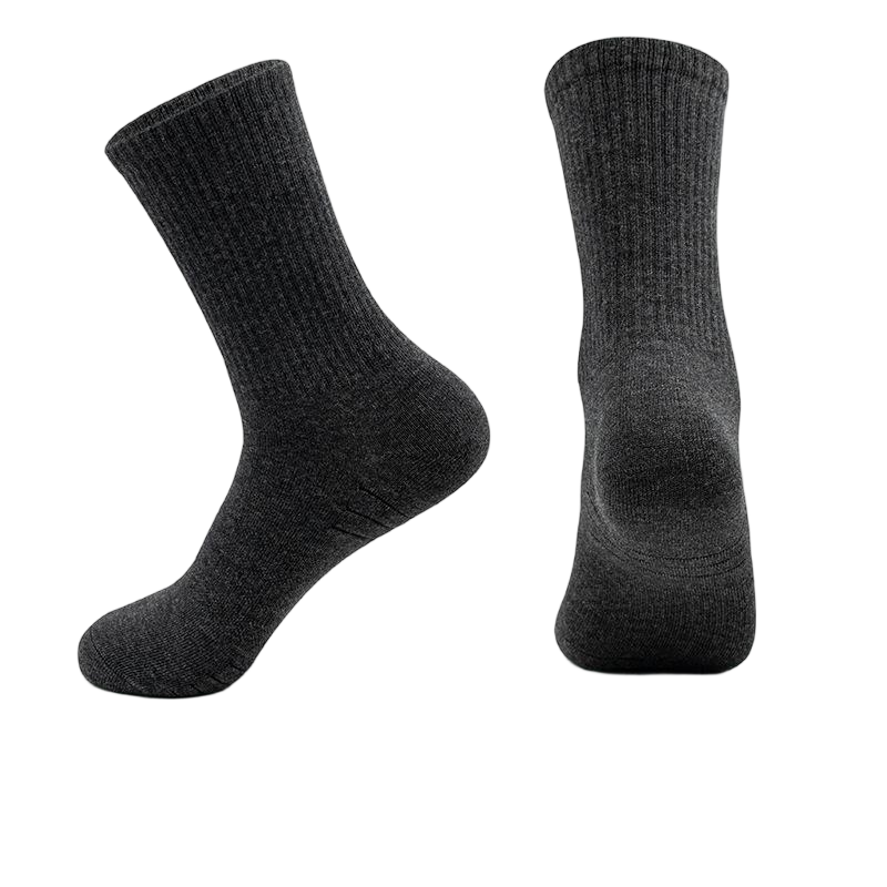 Wholesale Crew Sports Socks, Ribbed Cuff Cotton Athletic Mid‑Calf Socks 