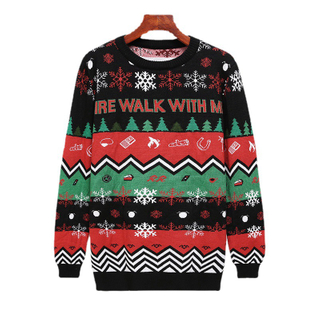 Wholesale Custom Unisex Vintage Polyester Knit Christmas Sweater - Retro Holiday Festive Knitwear