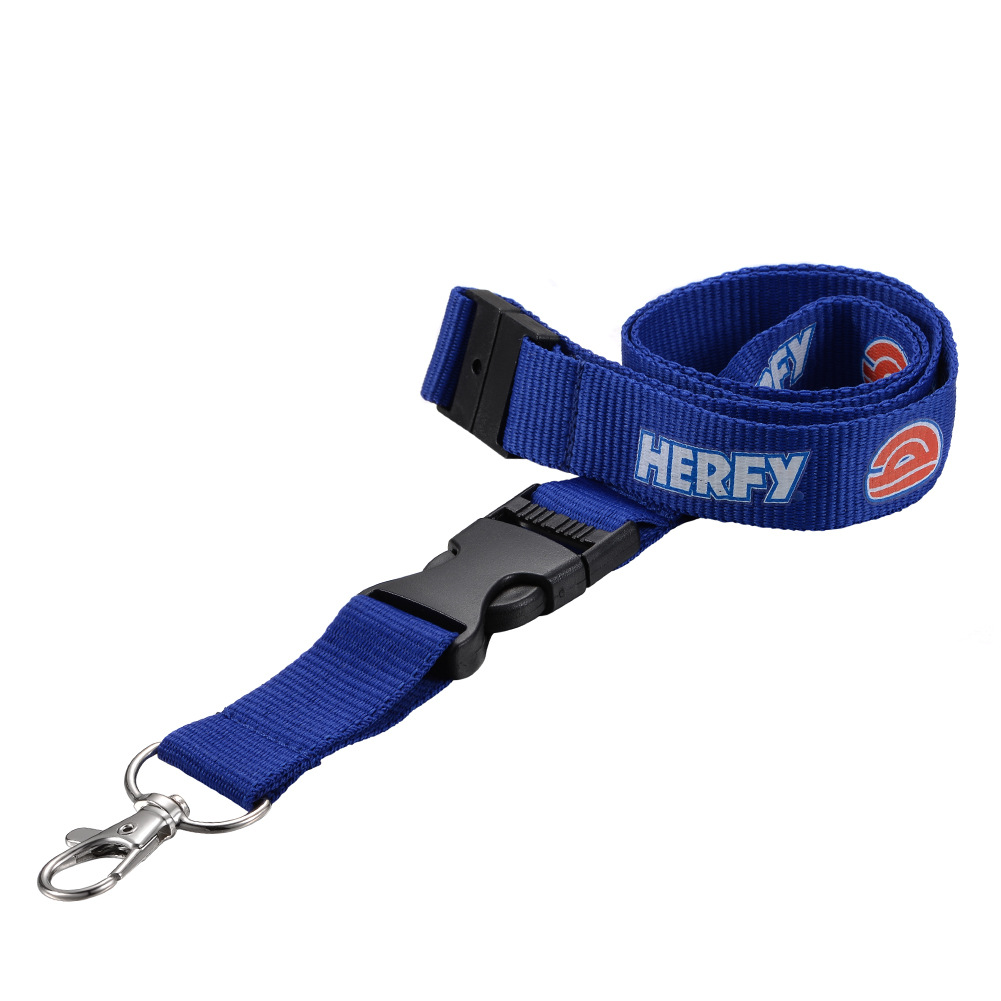 Custom Logo Printed Polyester Lanyard with Metal Clip & Soft Handle
