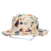 Fashion Priint Logo Kids Cotton Wide Brim Sun Protection Bucket Hat