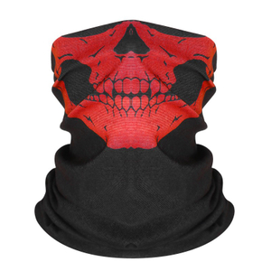 Custom Polyester Skull Print Seamless Bandana for Outdoor Activities