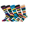 Retro Colorful Striped Crew Socks - Unisex Cotton Anti-Slip Breathable Socks