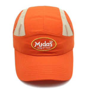 Wholesale Custom Orange 5-Panel Mesh Cap Breathable Golf Baseball Hat