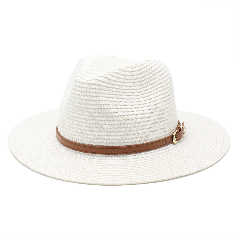 Retro Panama Style Straw Hat – Customizable Wide Brim Sun Protection Hat