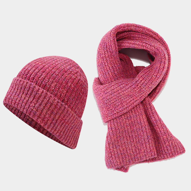 Heather Tan Knit Beanie and Scarf Set – Warm Ribbed Winter Hat & Scarf for Men & Women