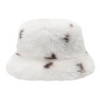 Bulk Custom Logo Winter Furry Bucket Hat, Patchwork Spotted Imitation Fur Plush Fisherman Cap For Women Men