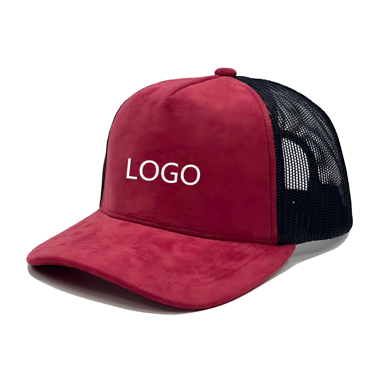 Wholesale Blank Suede Panel Trucker Hat Two‑Tone Mesh Back Snapback Baseball Cap