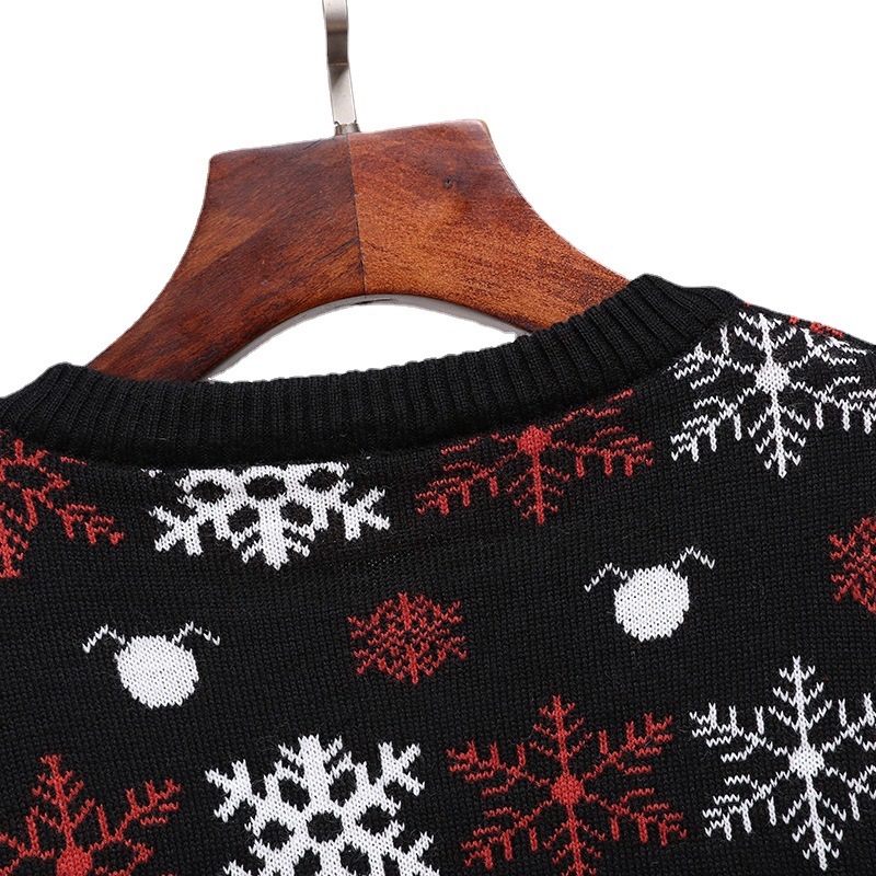 Wholesale Custom Unisex Vintage Polyester Knit Christmas Sweater - Retro Holiday Festive Knitwear