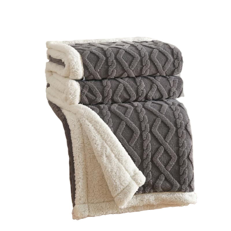 Customizable Textured Sherpa Fleece Throw Blanket | Wholesale Soft Warm Blankets for Home & Hotel