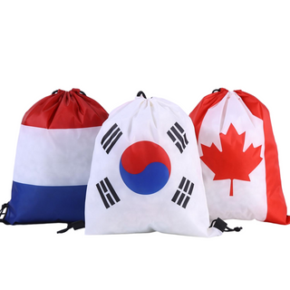 Custom Printed Brazil Flag Drawstring Backpack – Wholesale Reusable Sports Bag