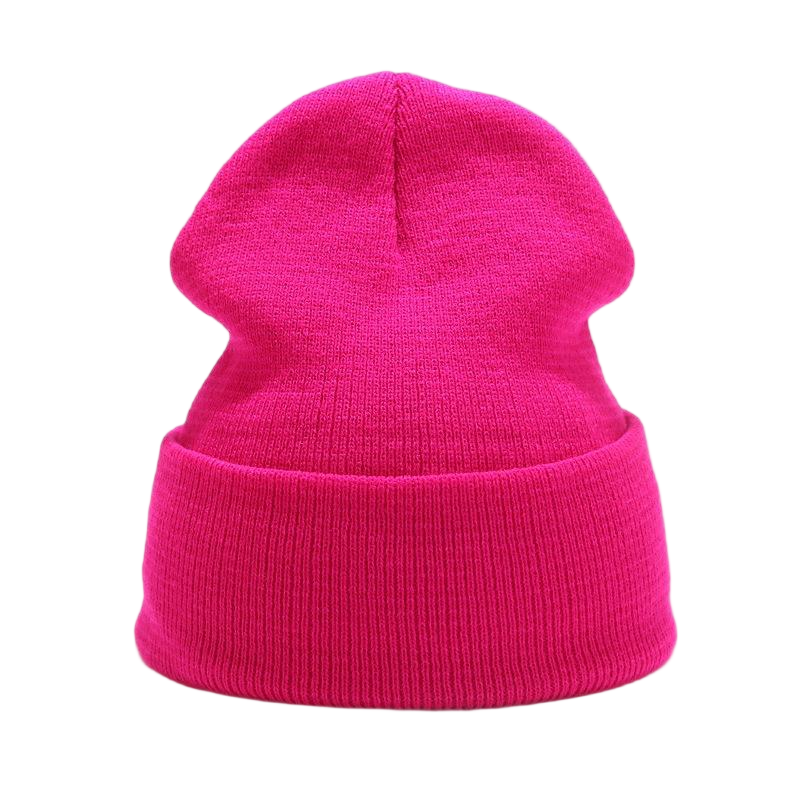 Custom Logo Knit Beanie Solid Red Cuffed Winter Warm Acrylic Skull Cap For Men Women