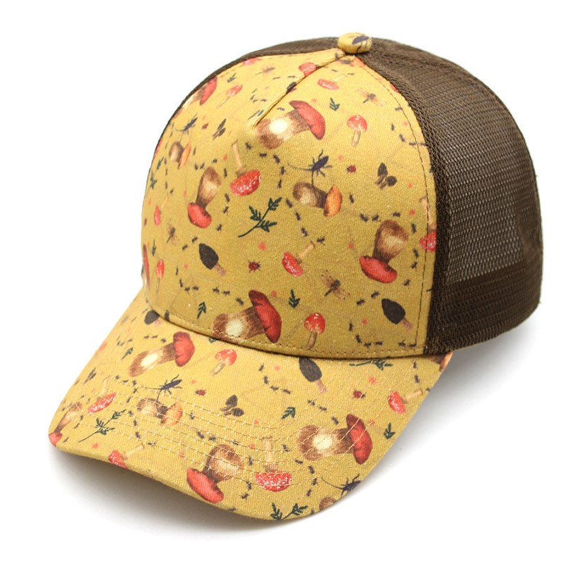 Vintage Printing Mesh Cotton Trucker Cap - Bulk Custom Breathable Headwear for Men & Women
