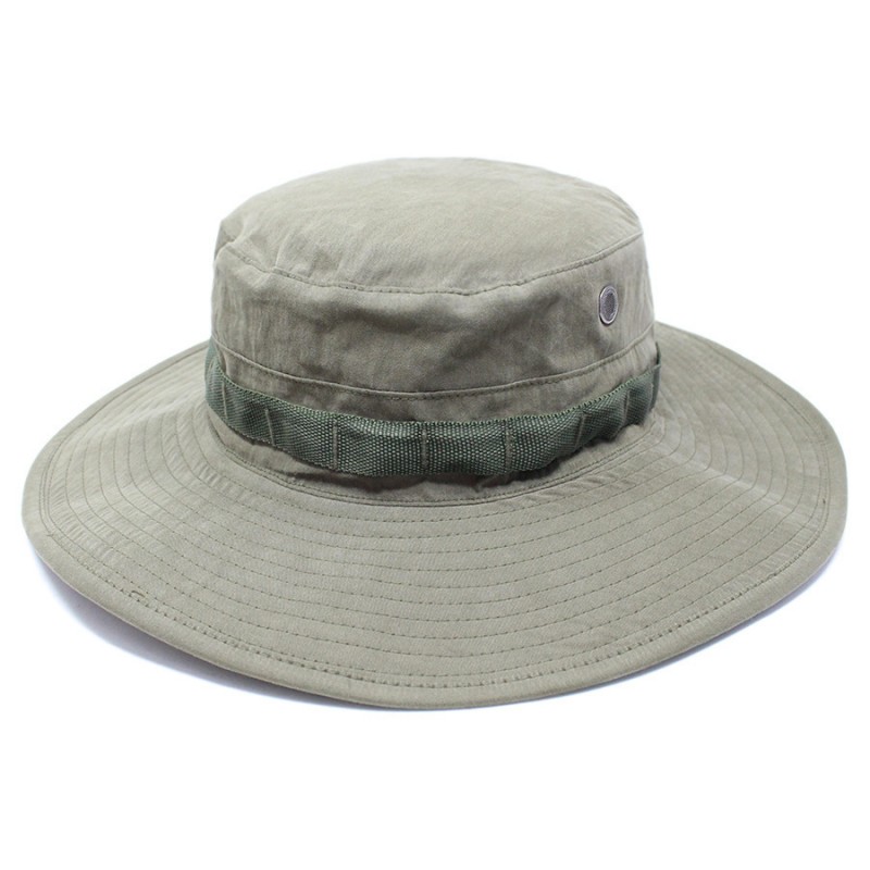 Men's Olive Green Wide Brim Boonie Hat for Hiking, Fishing & Camping