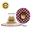 Custom Logo UPF50+ Checkered Straw Hat – Bulk Beach Lifeguard Hat