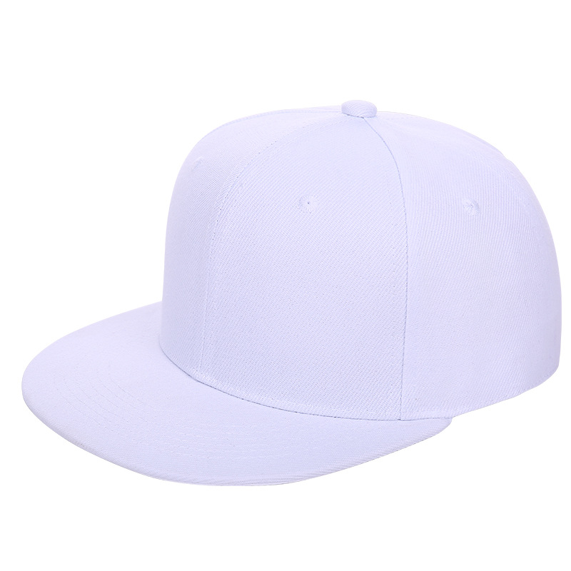 Plain Flat Brim Baseball Cap | Adjustable Structured Snapback Hat