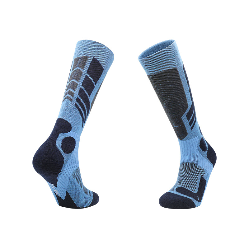 Custom Logo Men Breathable Thermal Knee-High Socks for Football & Ski