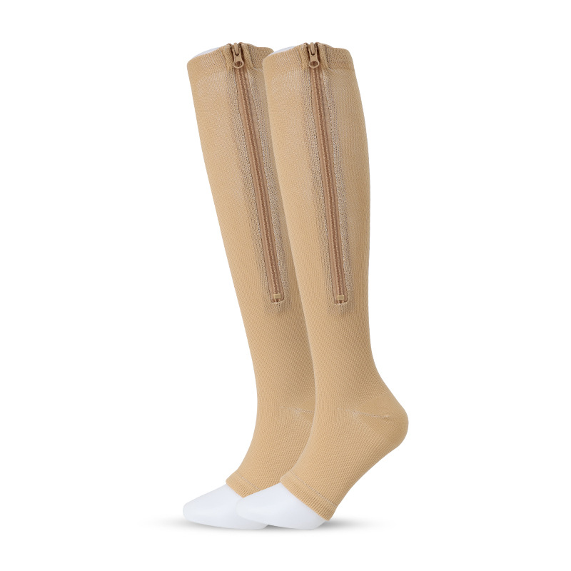 Wholesale Premium Zipper Compression Socks – Knee High Support Socks for Running & Medical Use