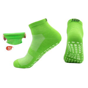Anti-Slip Trampoline Socks | Black Ankle Socks with Purple Grips for Bounce, Yoga & Home Use