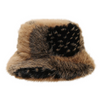 Bulk Custom Logo Winter Furry Bucket Hat, Patchwork Spotted Imitation Fur Plush Fisherman Cap For Women Men
