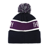 Custom Embroidery Logo Unisex Knit Football Beanie Acrylic Warm Hat Cap