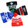 Custom Logo Acrylic Jacquard Football Team Knit Beanie with Pom Pom – Custom Sports Fan Winter Hat
