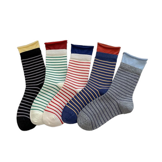 Wholesale Custom Women Fashion Stripe Socks – Comfortable Cotton Blend for Sports