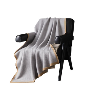 Wholesale Custom Polyester Soft Jacquard Knit Throw Blanket 