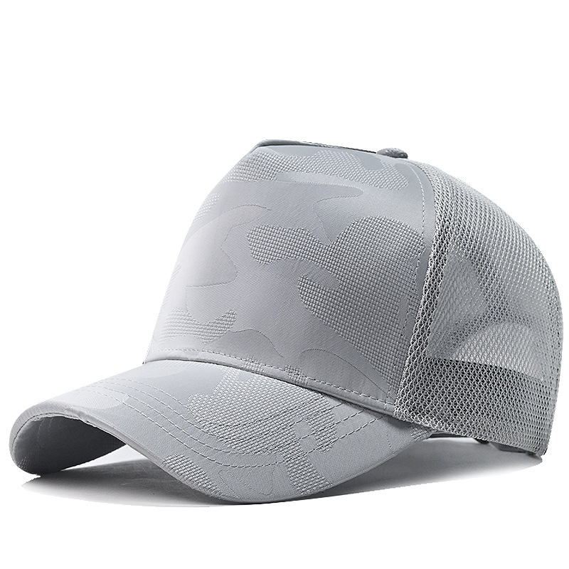Camo Mesh Trucker Cap Unisex Adjustable Snapback Breathable High Crown Baseball Hat