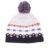 Cozy Geometric Pattern Winter Beanie with Fleece Lining & Pom-Pom