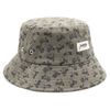 Retro Women Motorbike Pattern Bucket Hat | Khaki Cotton Sun Hat with Label