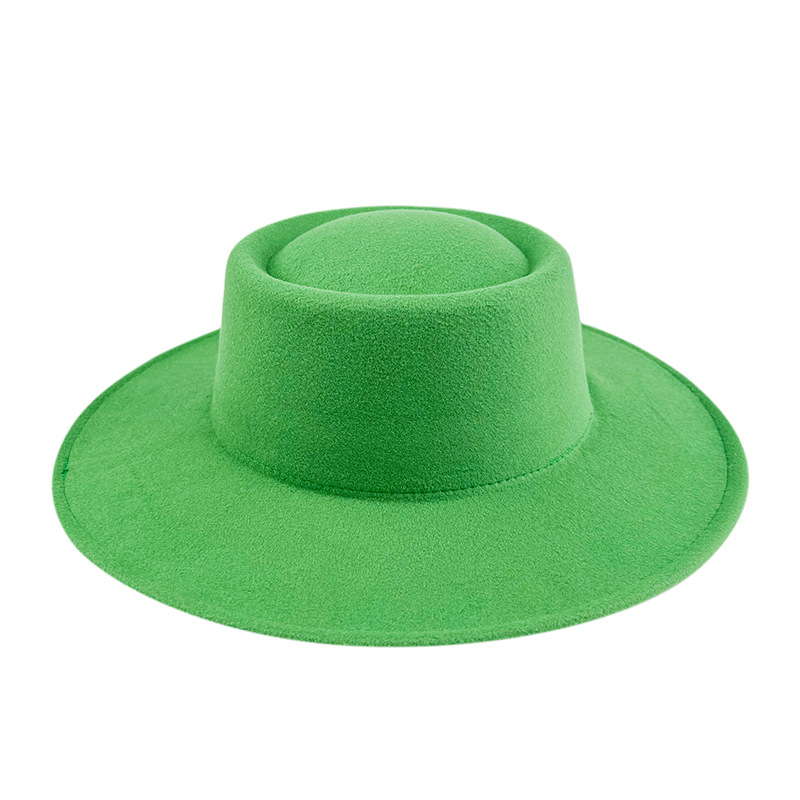 Custom Women Boater Hat - Wholesale Flat Top Wool Felt Hat