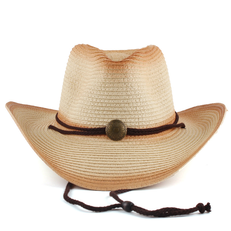 Wholesale Custom Straw Cowboy Hats - Vintage Western Sun Protection Hat for Outdoor