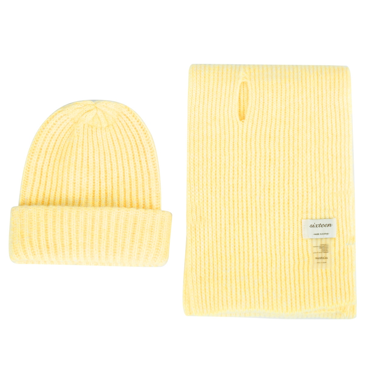 Ribbed Knit Beanie & Scarf Set – Winter Warm Matching Hat Scarf Combo