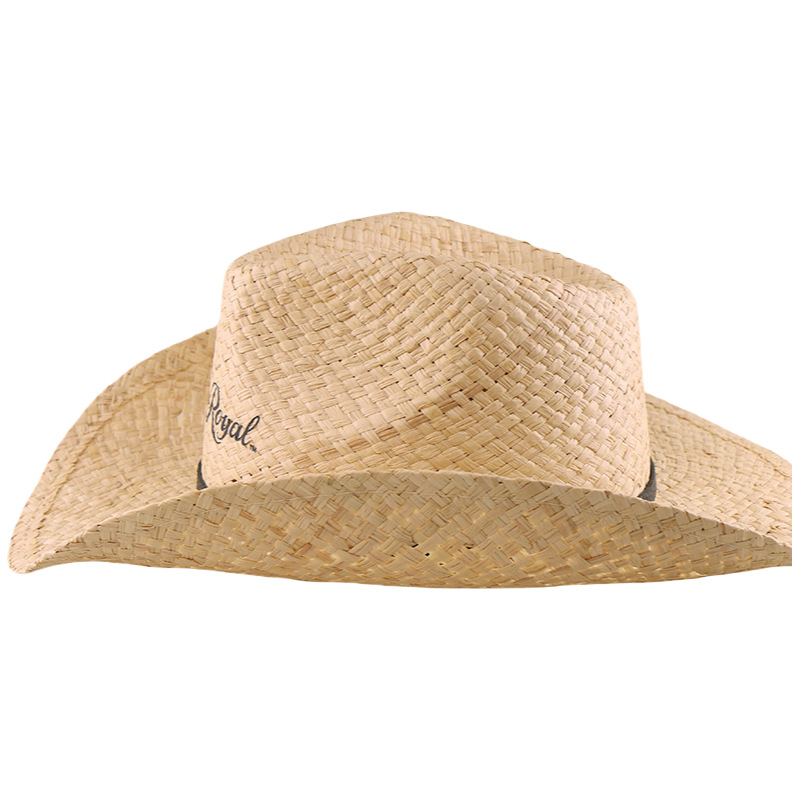 Crown Royal Straw Cowboy Hat – Natural Woven Western Hat with Leather Band