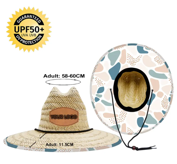 Customizable Wide Brim Straw Hat