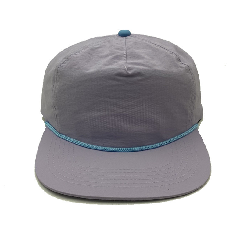 Wholesale Custom Logo Nylon Flat Brim Rope Hat Blank Quick-Dry Sports Baseball Cap 