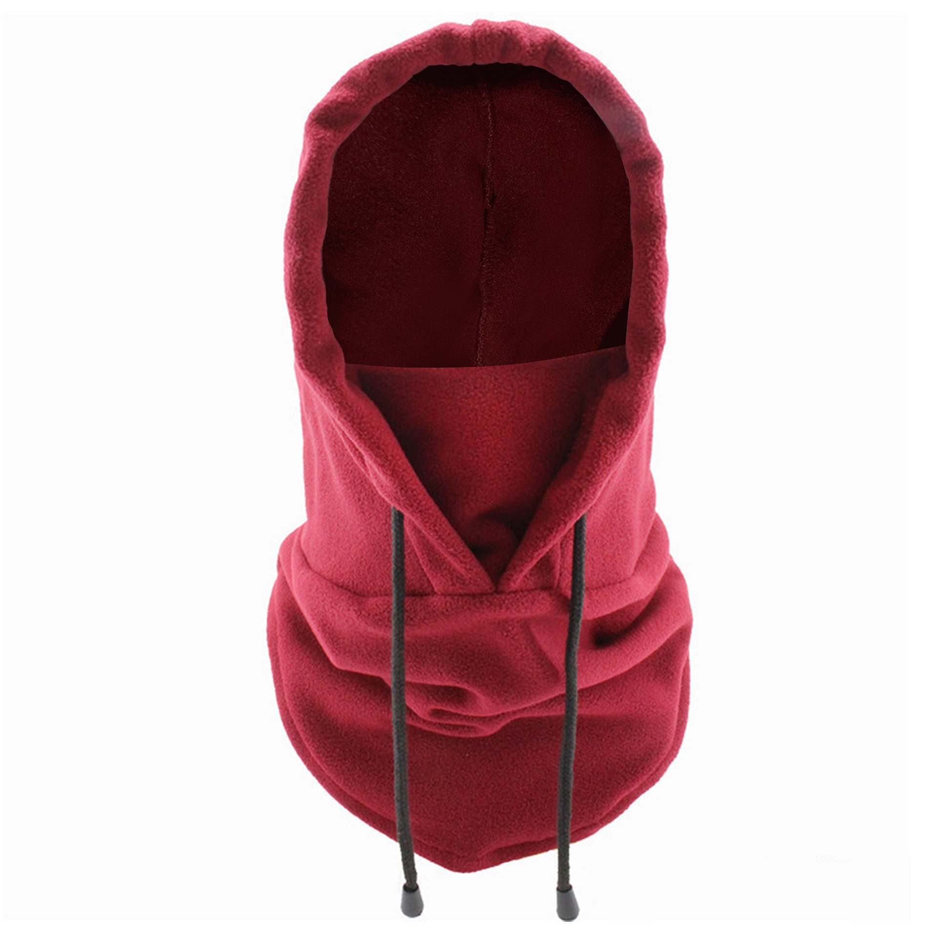 Adjustable Drawstring Fleece Hooded Balaclava – Custom Logo Winter Neck Gaiter for Skiing, Hiking & Cycling 