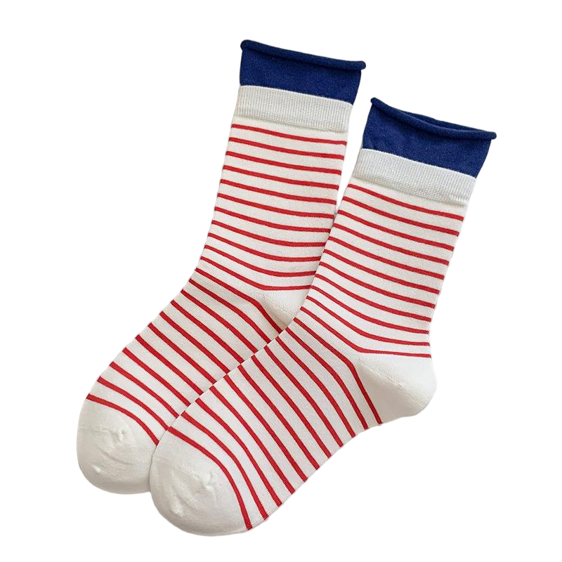 Wholesale Custom Women Fashion Stripe Socks – Comfortable Cotton Blend for Sports