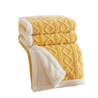 Customizable Textured Sherpa Fleece Throw Blanket | Wholesale Soft Warm Blankets for Home & Hotel