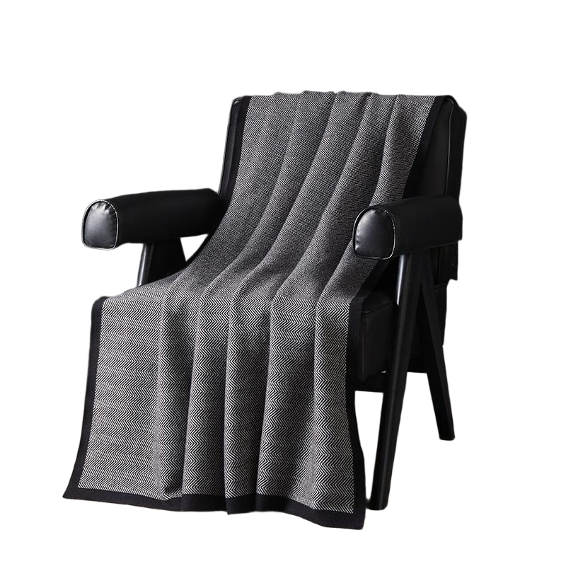 Wholesale Custom Polyester Soft Jacquard Knit Throw Blanket 