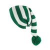 Polyester Christmas Elf Striped Knit Beanie Hat with Pom‑pom, Xmas Holiday Costume Accessory