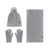 Wholesale 3-Piece Winter Polyester Cozy Cable Knit Set: Beanie, Scarf, Gloves - In Stock Now