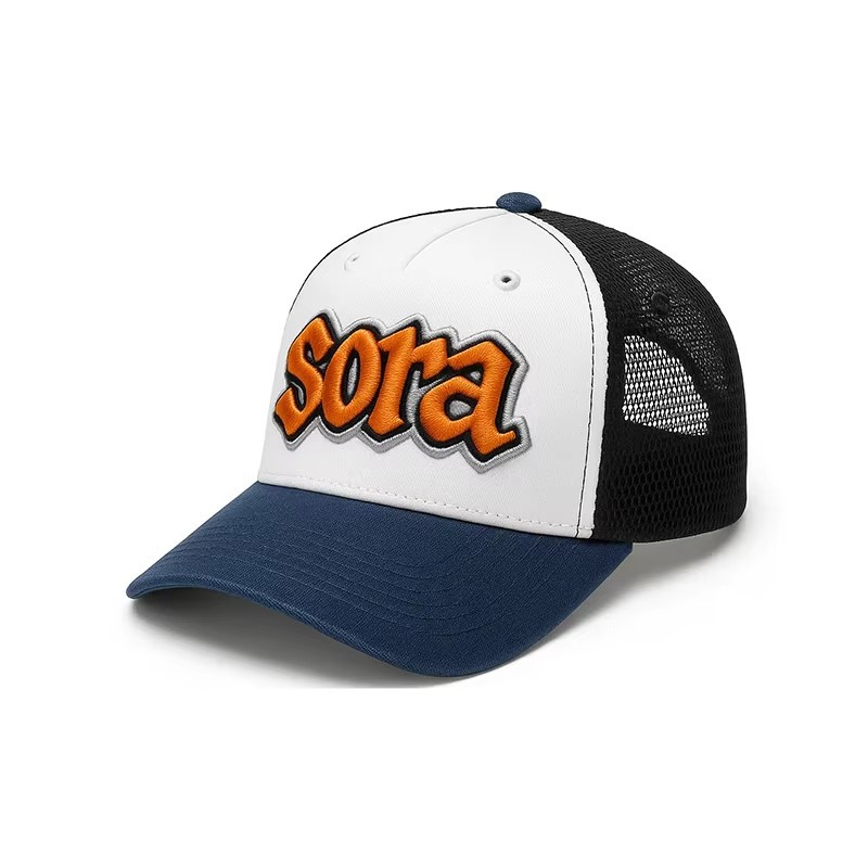 3D Puff Embroidery Trucker Hat Mesh Back Adjustable Snap‑on Baseball Cap