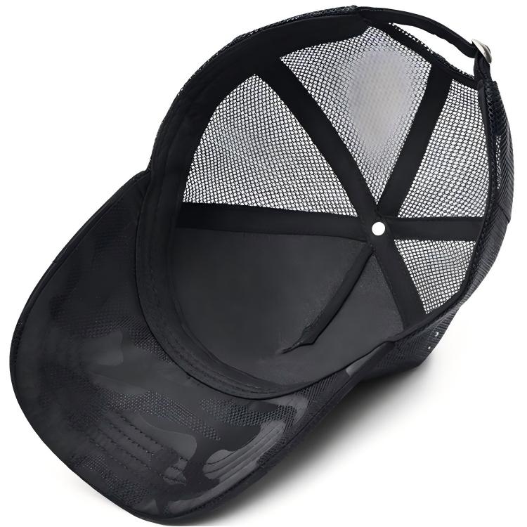 Camo Mesh Trucker Cap Unisex Adjustable Snapback Breathable High Crown Baseball Hat