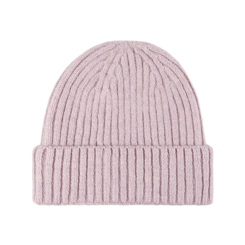 Vintage Street Style Ribbed Knit Beanie with Cuffed Brim