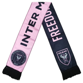 Pink and Black Soccer Fan Scarf with Team Logos
