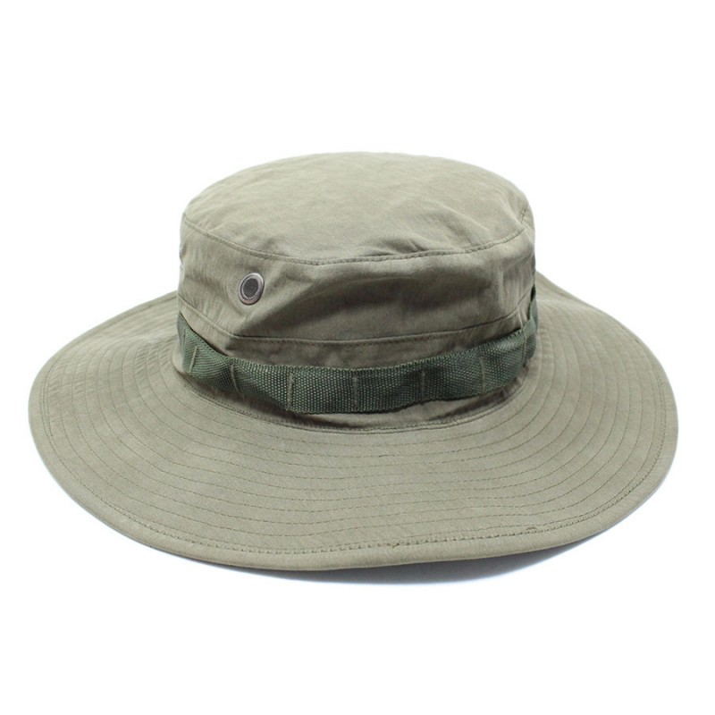 Men's Olive Green Wide Brim Boonie Hat for Hiking, Fishing & Camping