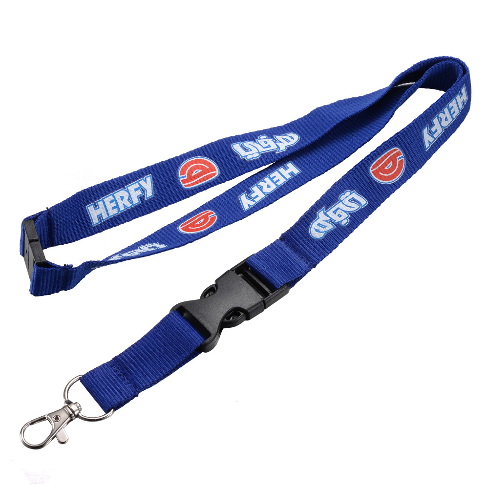 Custom Logo Printed Polyester Lanyard with Metal Clip & Soft Handle