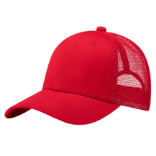 Red Adjustable Trucker Cap - Mesh Back Casual Baseball Hat for Men & Women